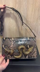 Roberto Cavelli with Golden Python and Snake Motif Shoulder bag for Women