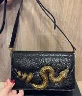 Roberto Cavelli with Golden Python and Snake Motif Shoulder bag for Women