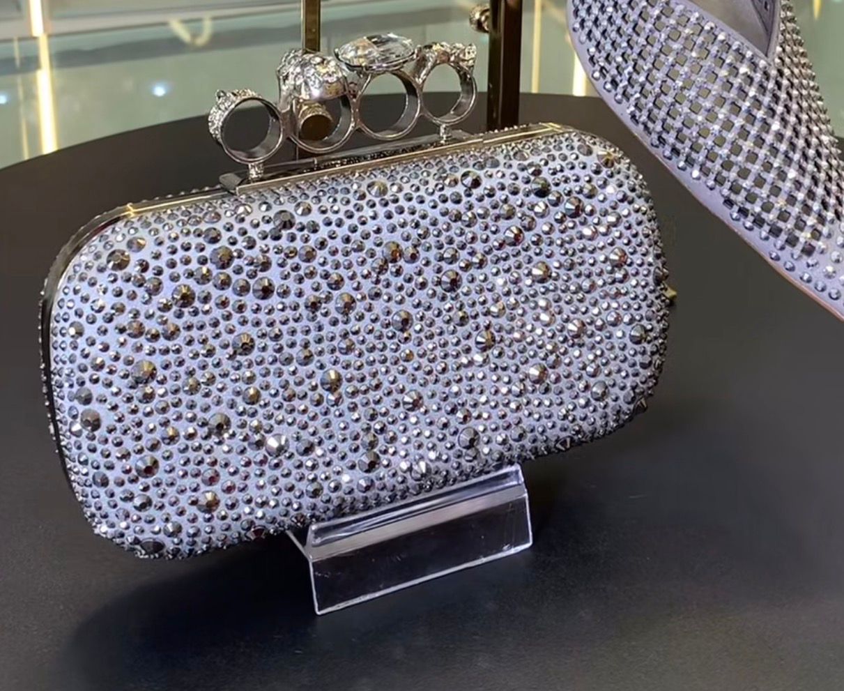 Alexander McQueen Skull Knuckle Embellished Clutch for Women