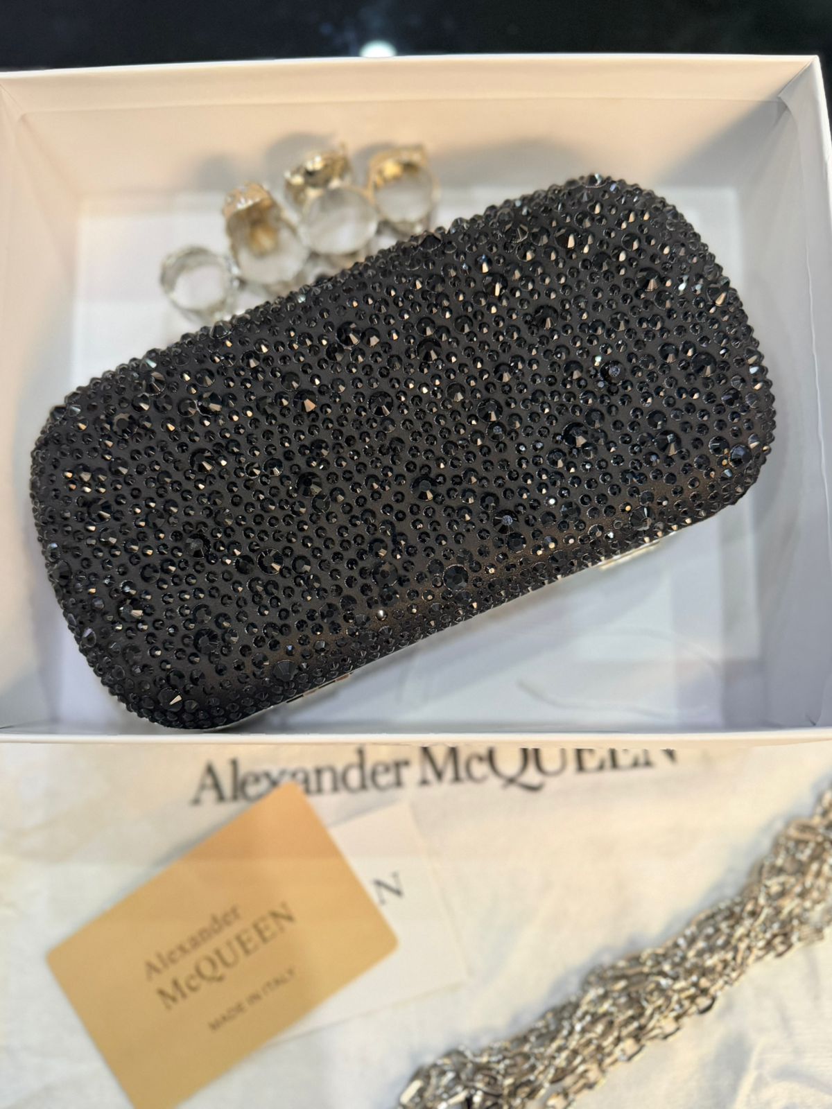 Alexander McQueen Skull Knuckle Embellished Clutch for Women