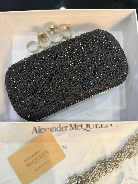 Alexander McQueen Skull Knuckle Embellished Clutch for Women