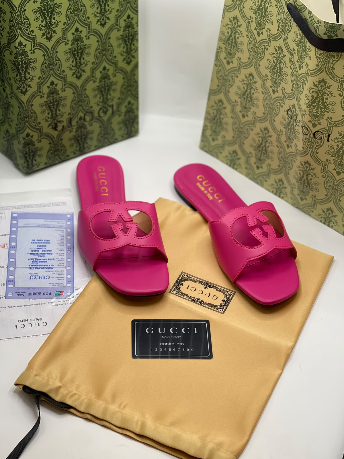 Guci Interlocking G slide Sandal for Women