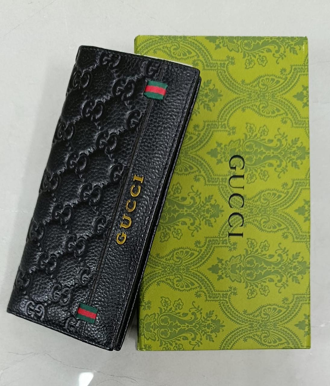 Guci Long Leather Wallets for Men and Women