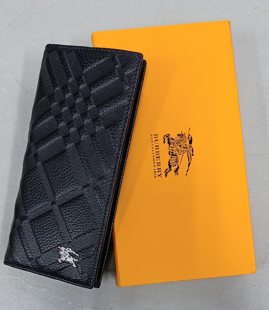 Burbery Long Leather Wallets for Men and Women