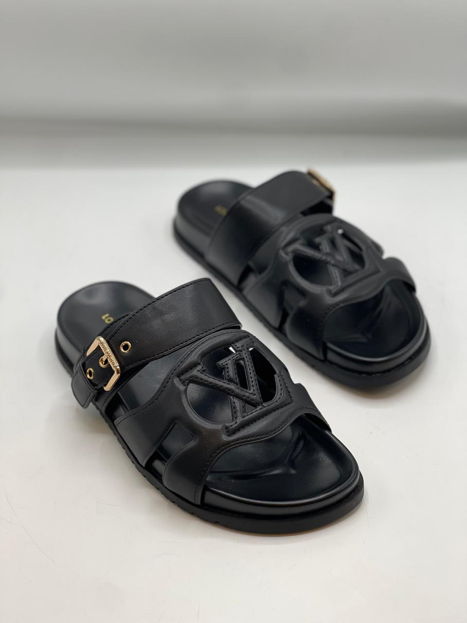LvE Signature Monogram Slides Sandals for Women