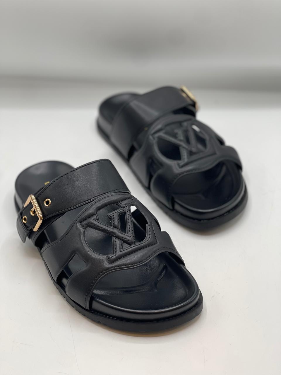 LvE Signature Monogram Slides Sandals for Women
