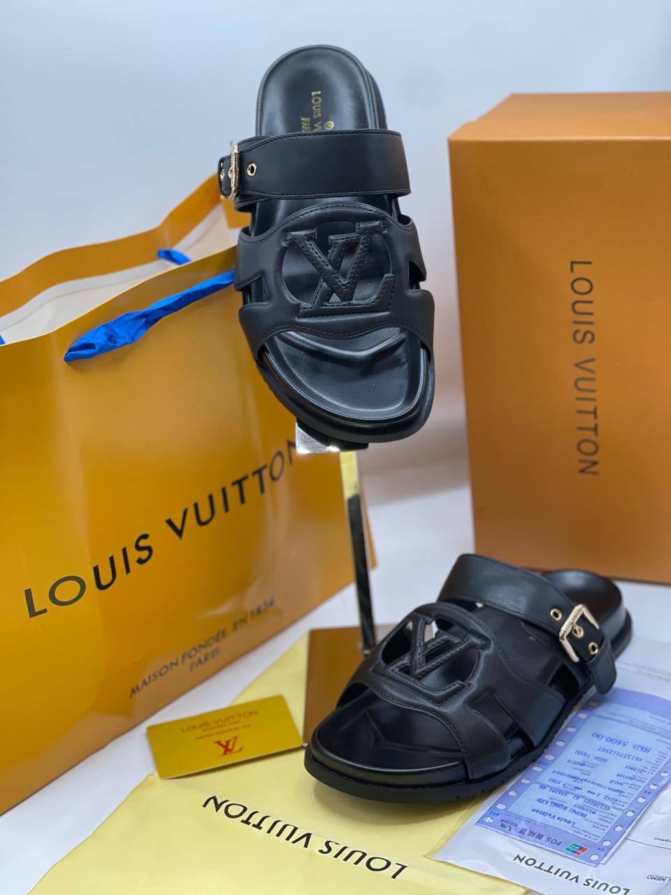 LvE Signature Monogram Slides Sandals for Women