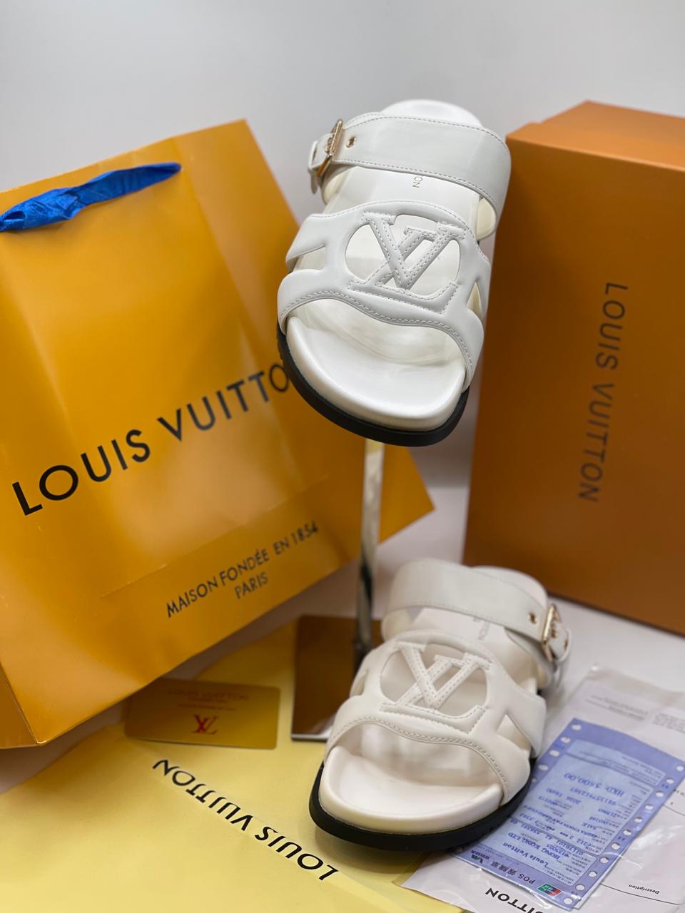 LvE Signature Monogram Slides Sandals for Women