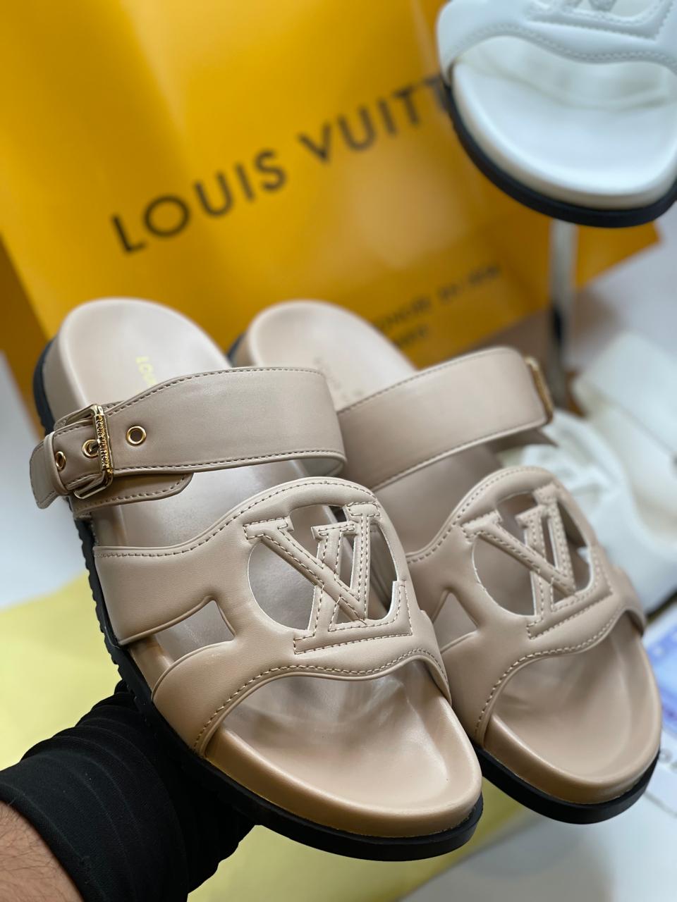 LvE Signature Monogram Slides Sandals for Women