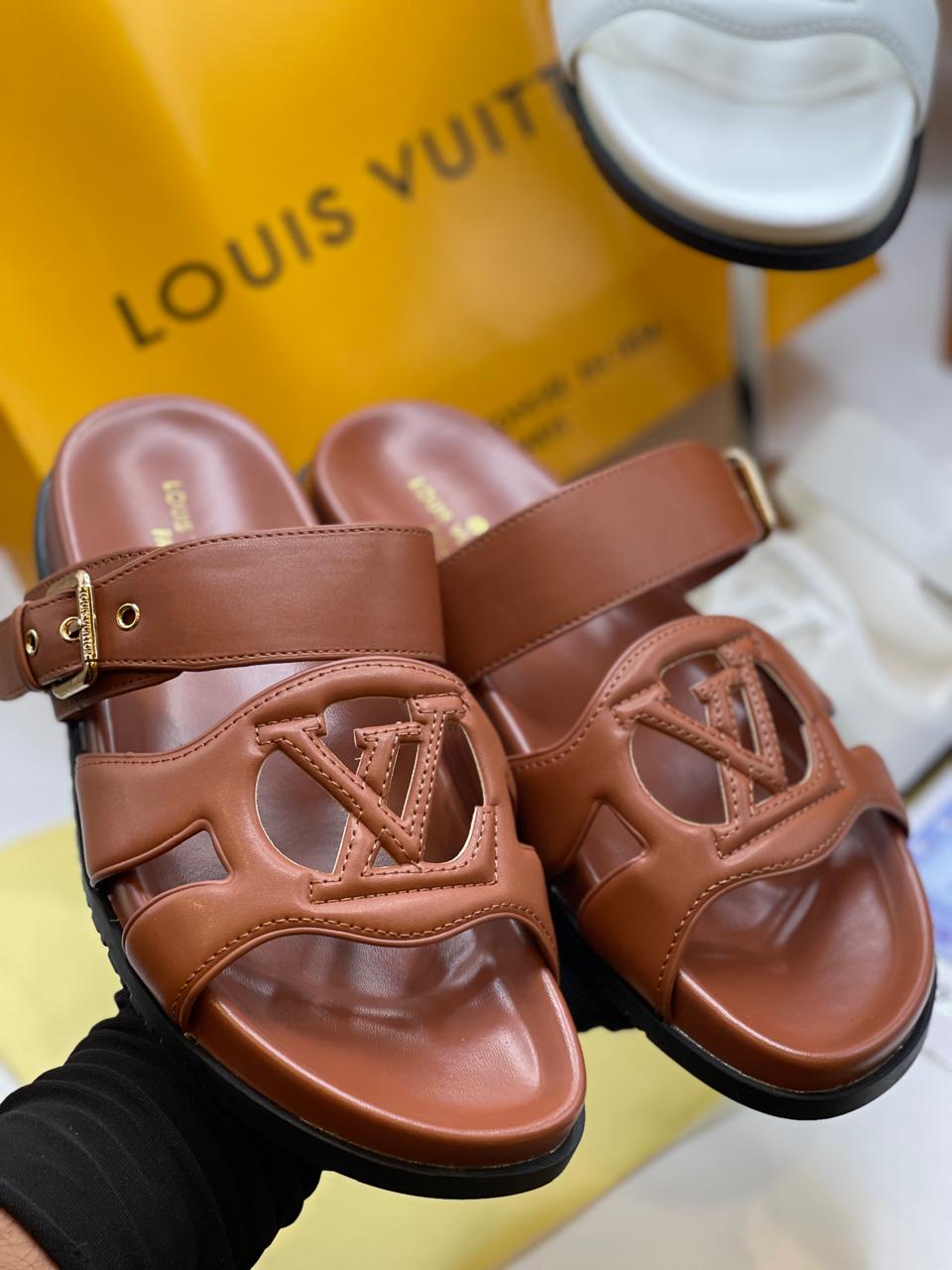 LvE Signature Monogram Slides Sandals for Women