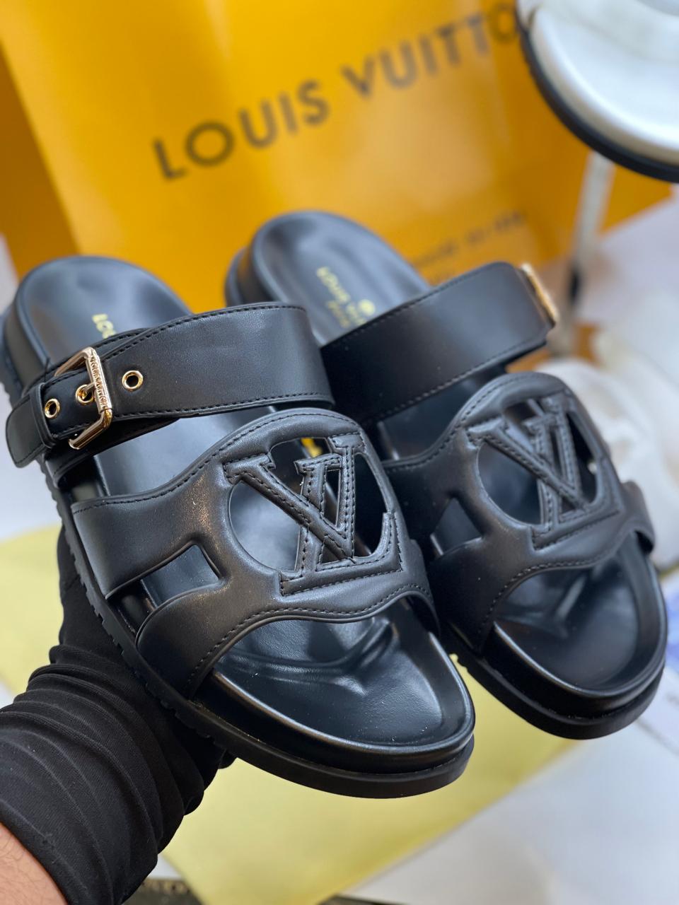LvE Signature Monogram Slides Sandals for Women