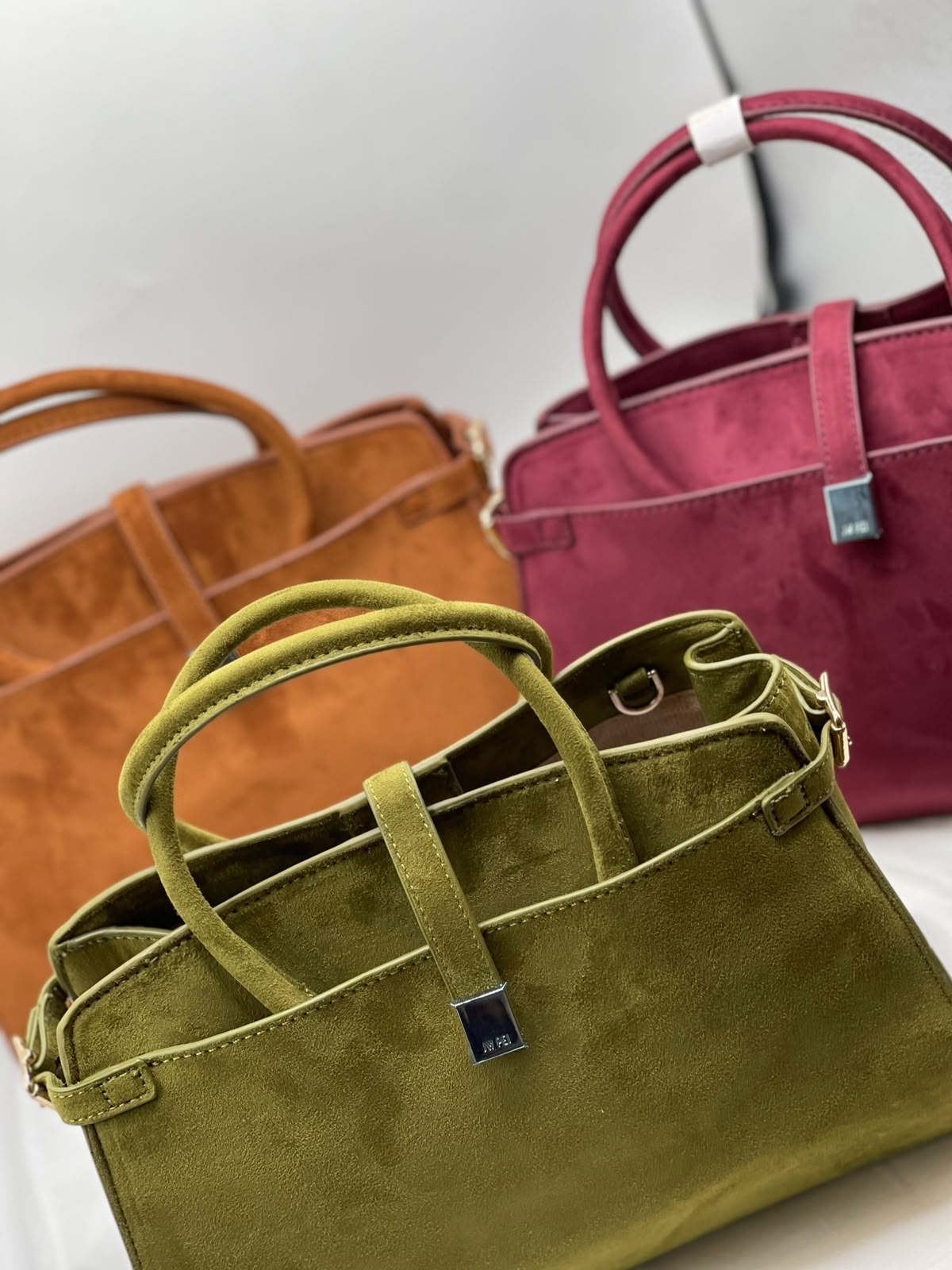 JWPEI Faux Suede Tote Bag for Women
