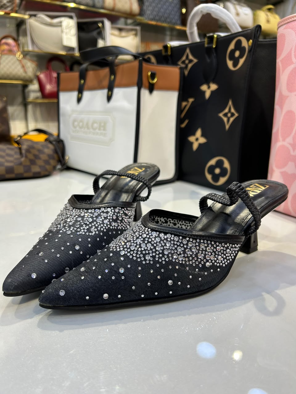 Zara Studded Heels Sandals for Women