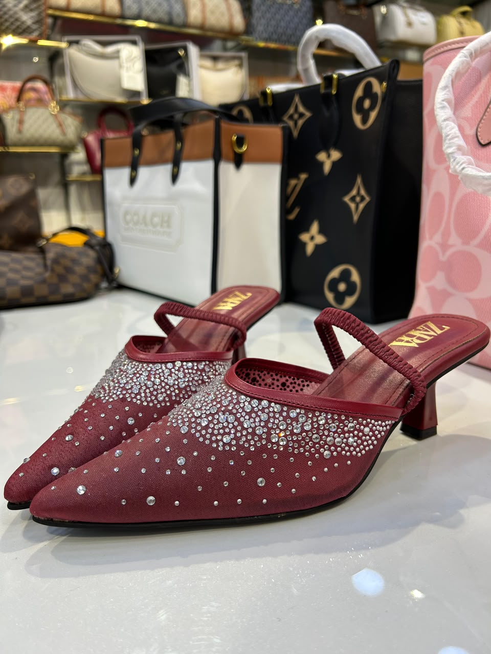 Zara Studded Heels Sandals for Women