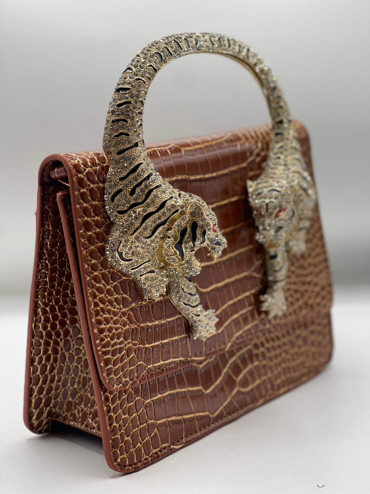 Roberto Cavali Large size Roar Crystal Embellished Shoulder Bag for Women