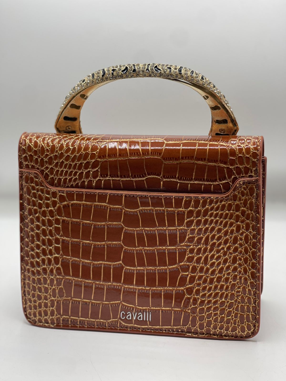 Roberto Cavali Large size Roar Crystal Embellished Shoulder Bag for Women