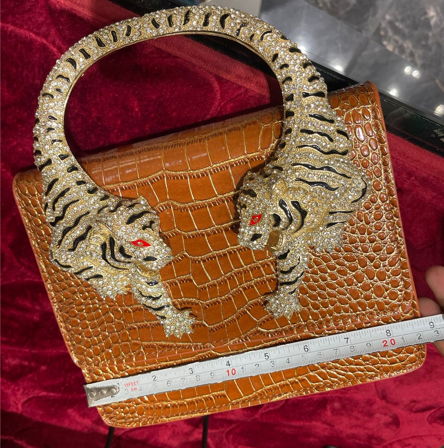 Roberto Cavali Large size Roar Crystal Embellished Shoulder Bag for Women