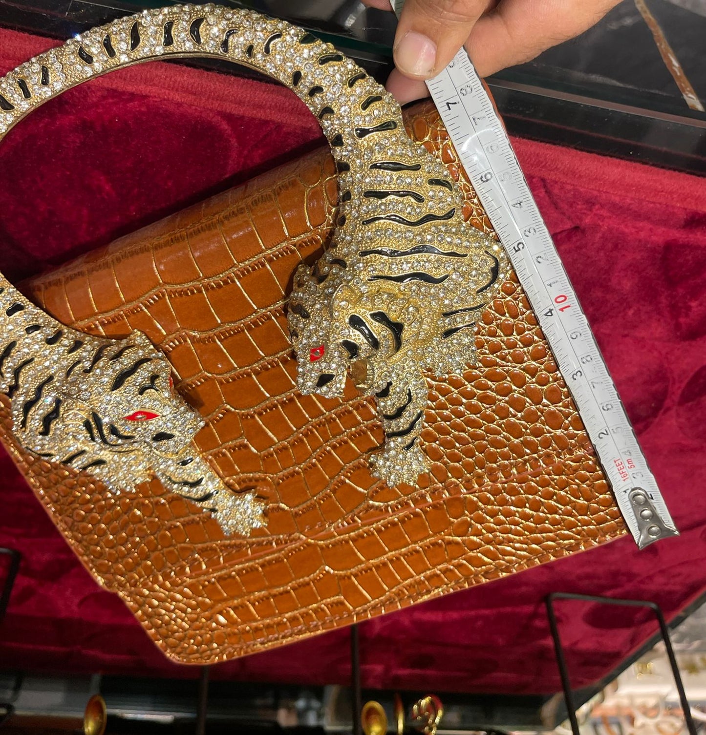 Roberto Cavali Large size Roar Crystal Embellished Shoulder Bag for Women