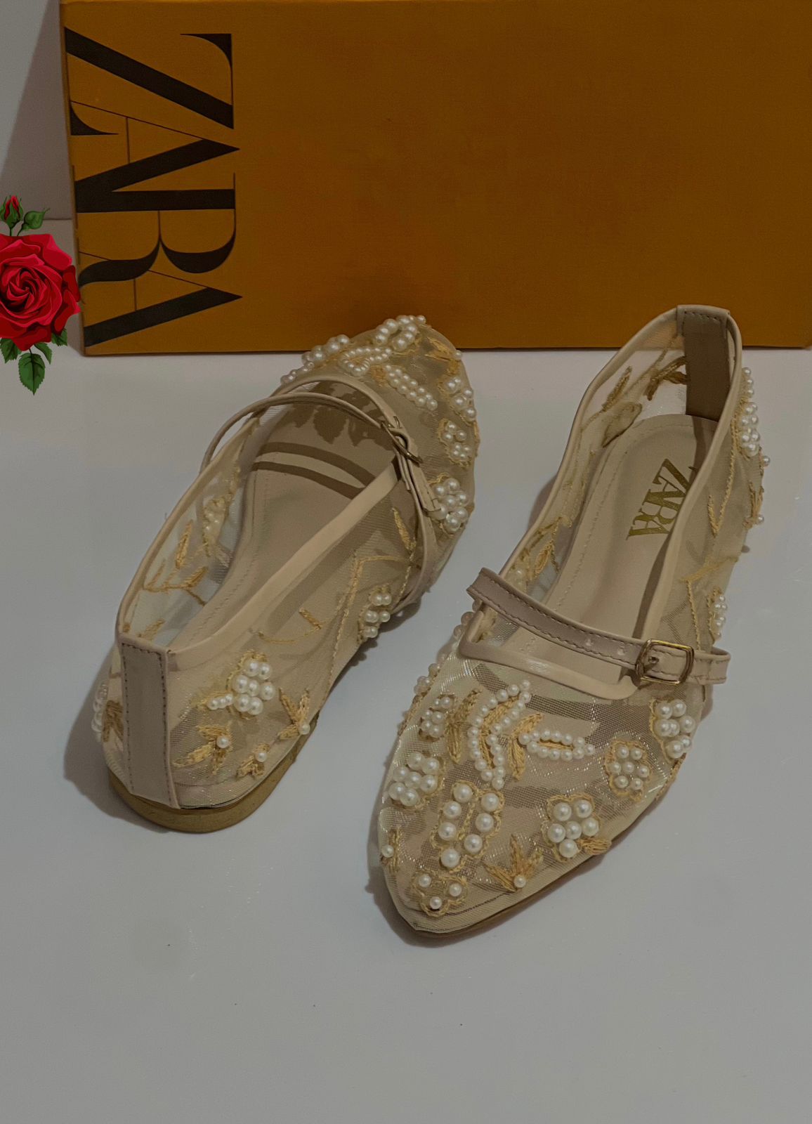 Zara Mesh Net Pumps Shoes for Women