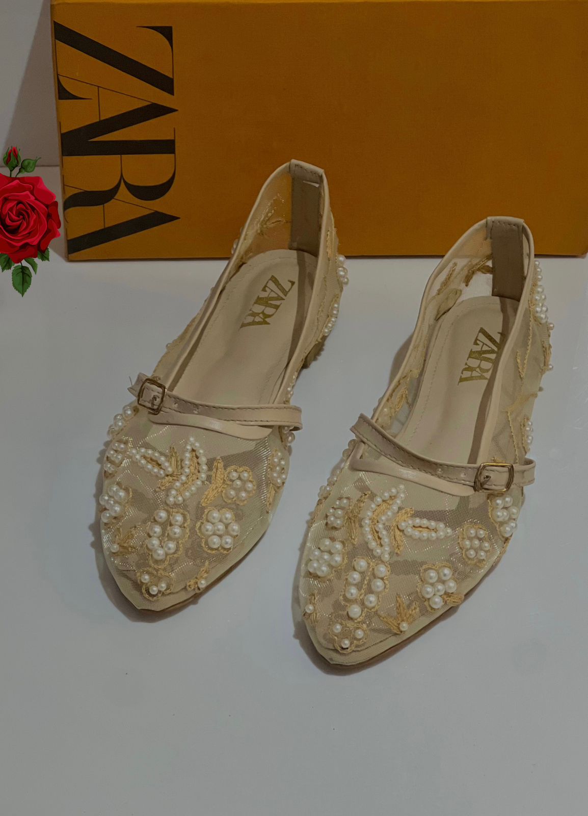 Zara Mesh Net Pumps Shoes for Women