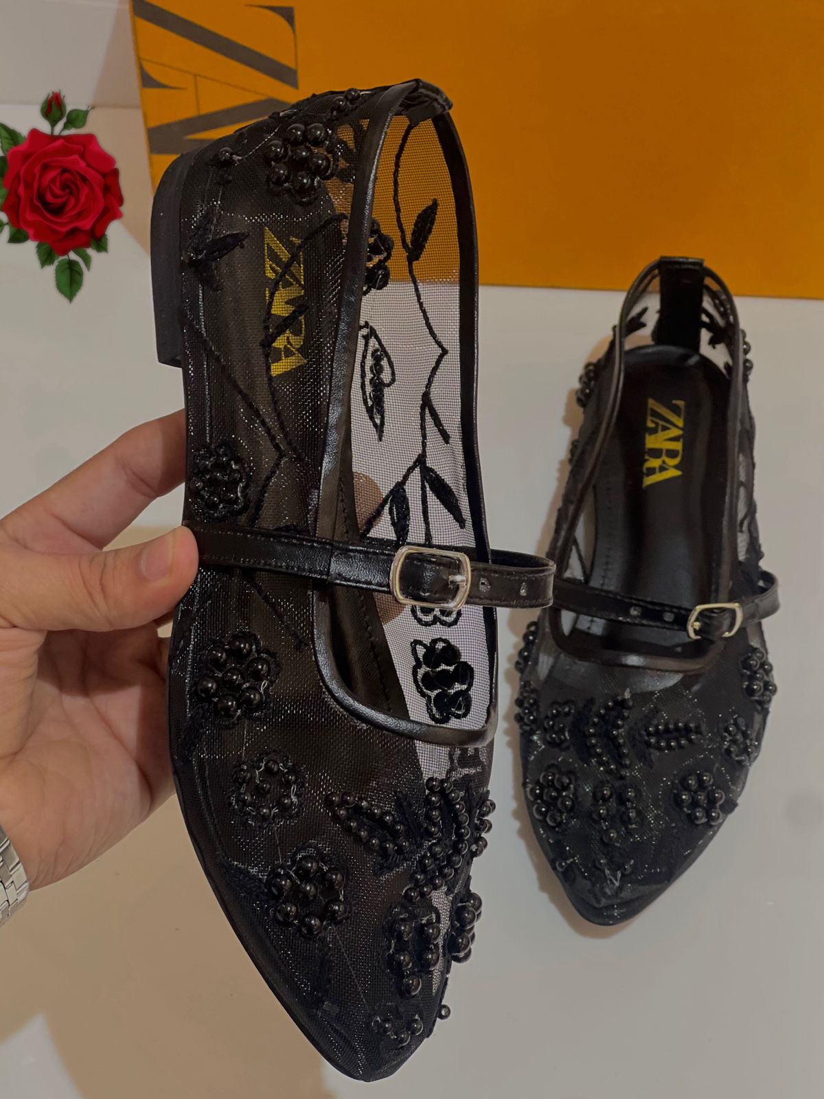Zara Mesh Net Pumps Shoes for Women