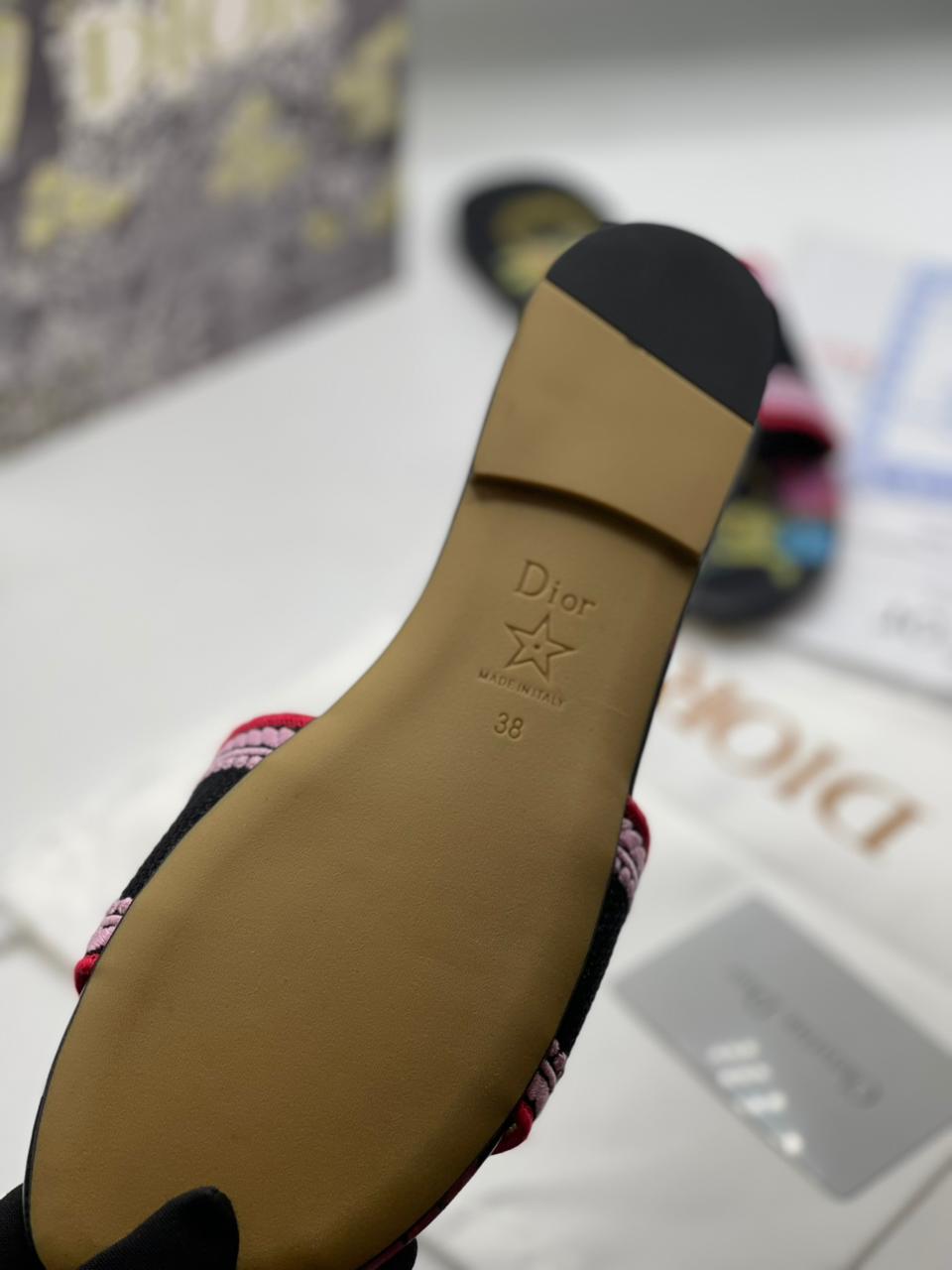Dior Dway Embroidered Slides Slippers for Women