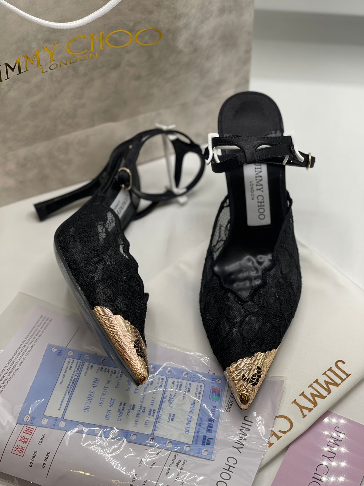 Jimmy Choo Premium Black Lace Heels for Women
