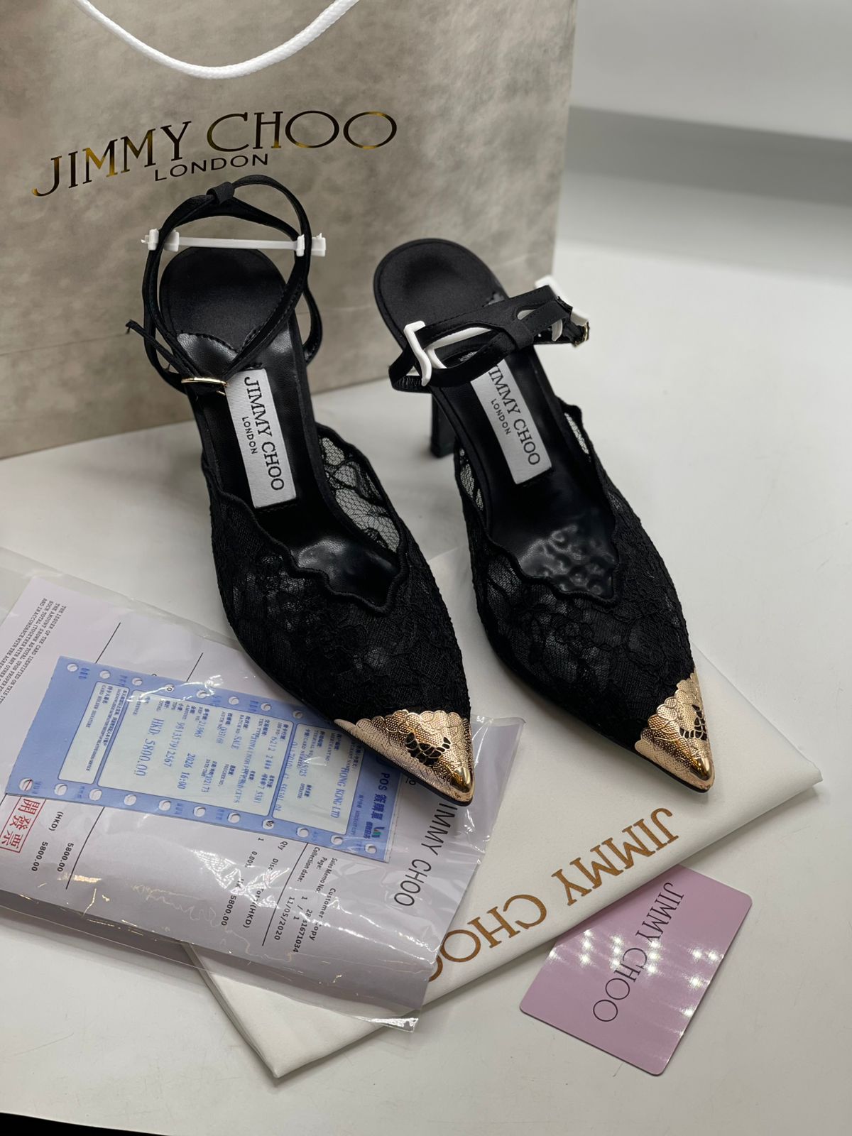 Jimmy Choo Premium Black Lace Heels for Women