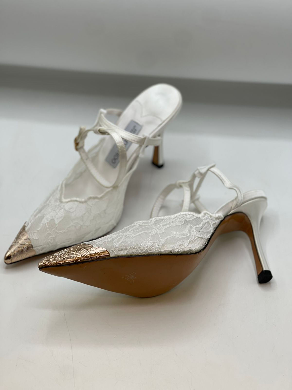 Jimmy Choo Premium White Lace Heels for Women