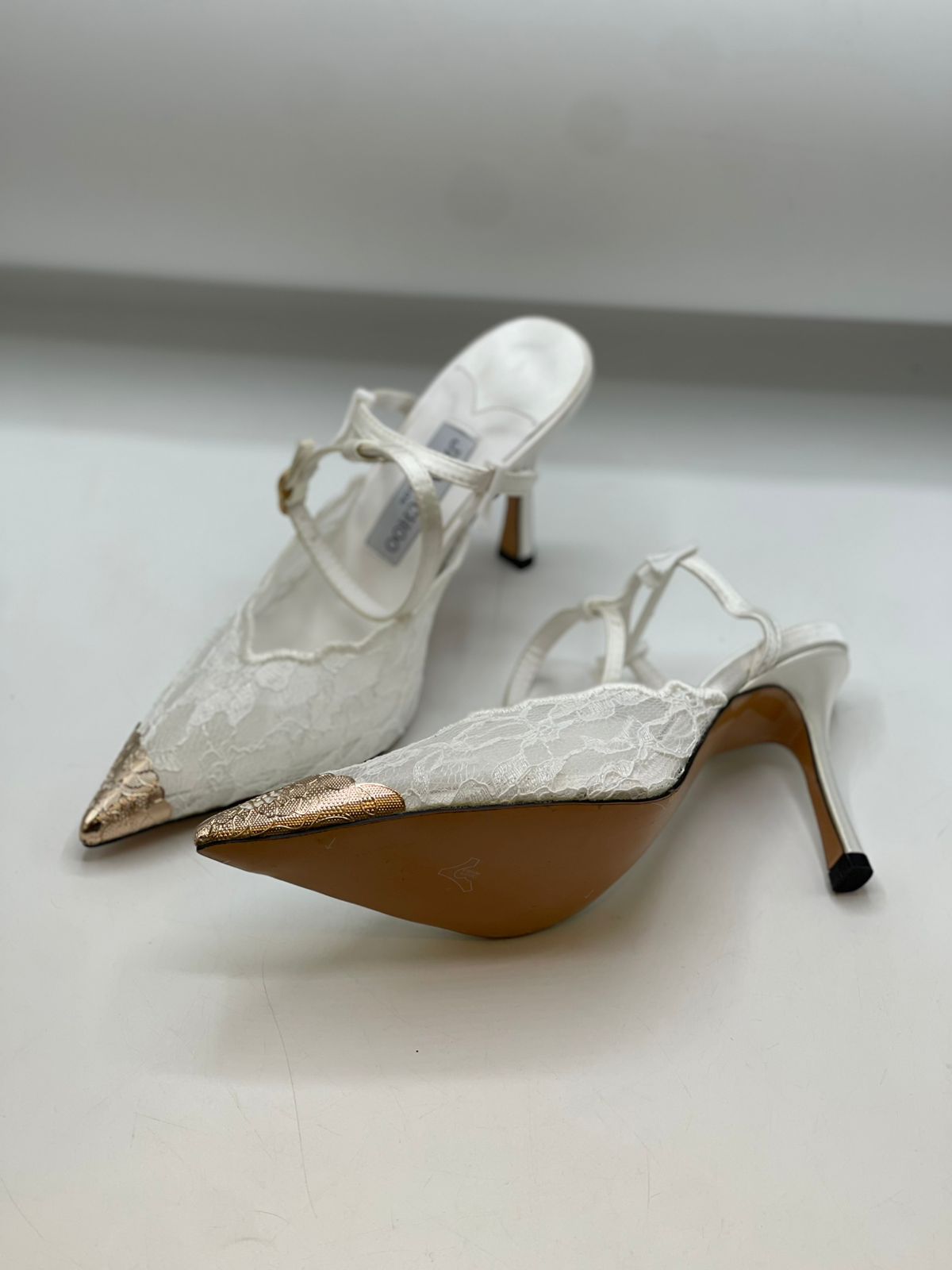 Jimmy Choo Premium White Lace Heels for Women