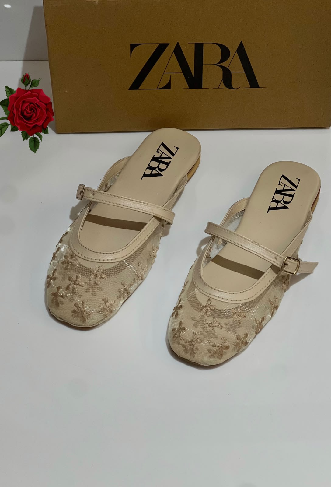Zara Mesh Net Mules for Women