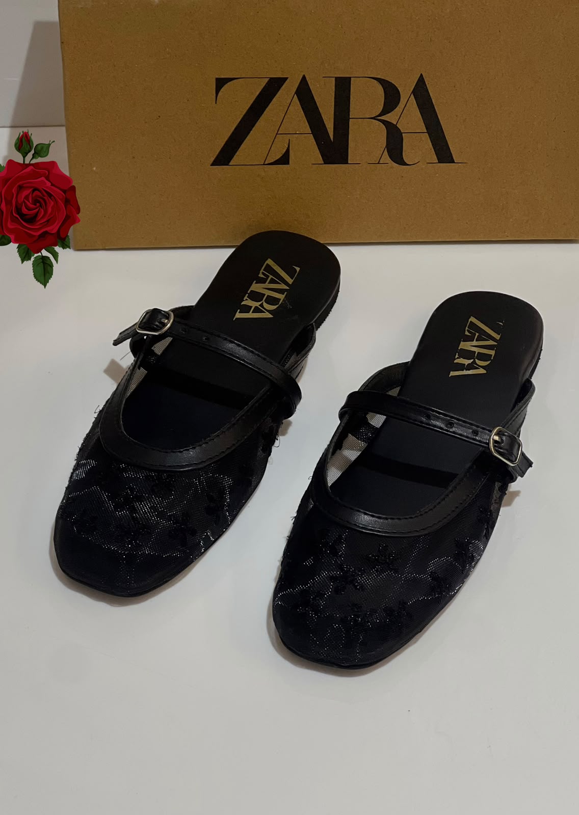 Zara Mesh Net Mules for Women