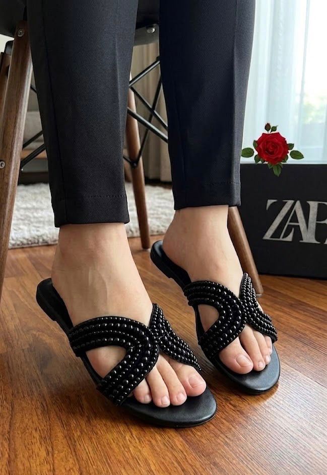 Zara Mesh Net Slippers for Women