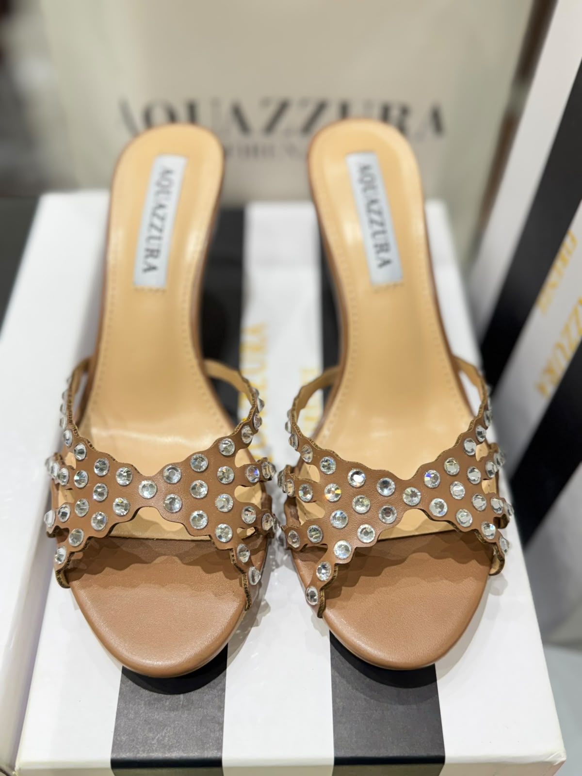 Aquazzura Tequila Mule 75 Heels for Women (in Stock)