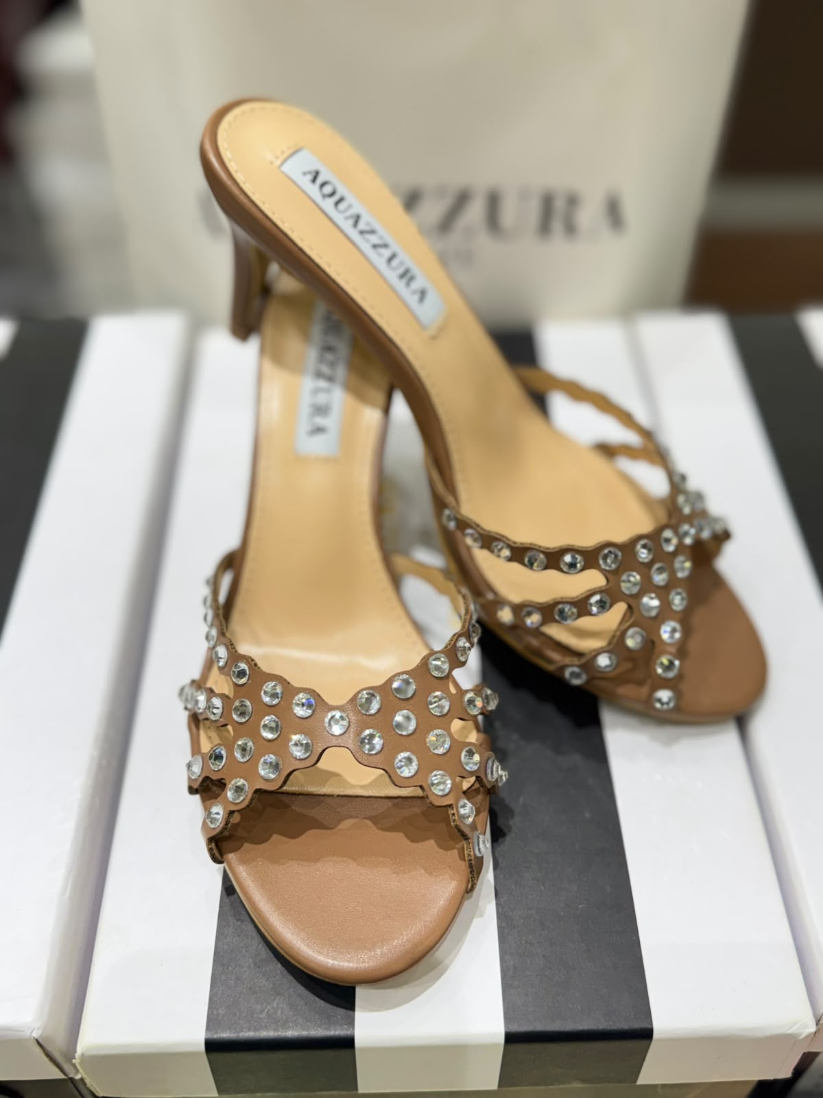 Aquazzura Tequila Mule 75 Heels for Women (in Stock)