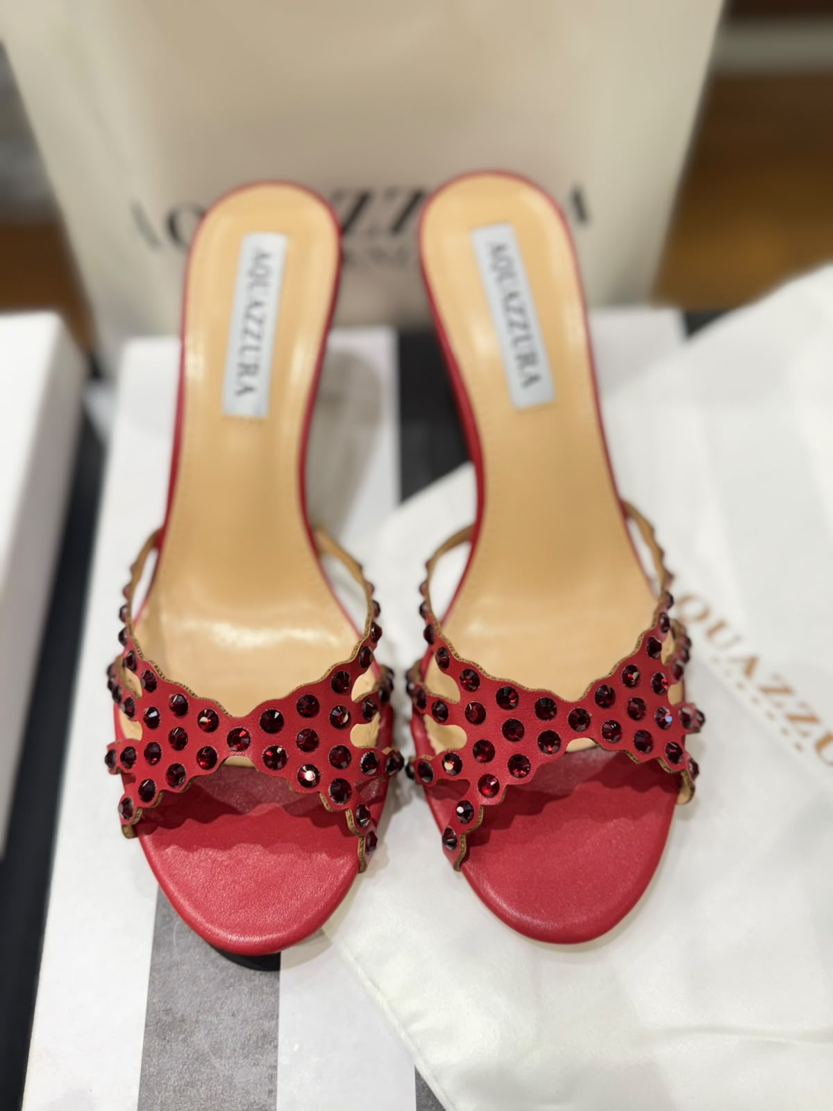 Aquazzura Tequila Mule 75 Heels for Women (in Stock)
