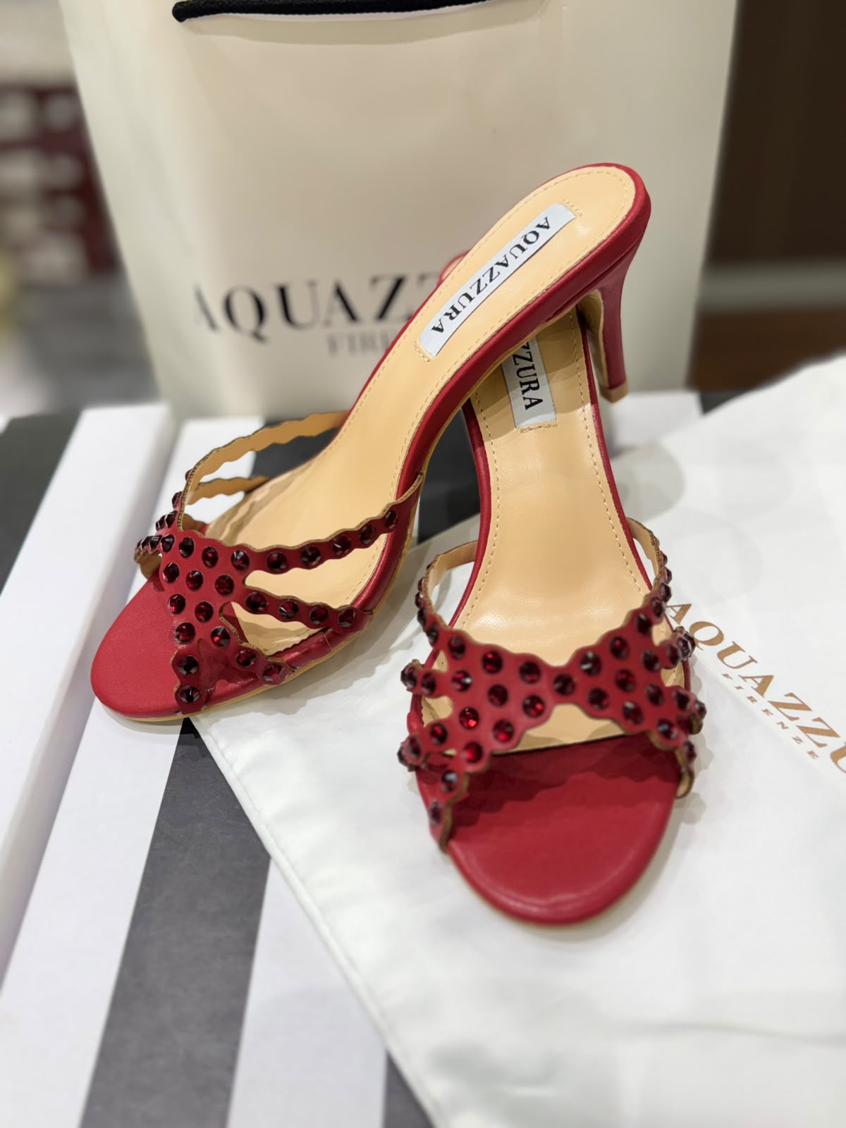 Aquazzura Tequila Mule 75 Heels for Women (in Stock)