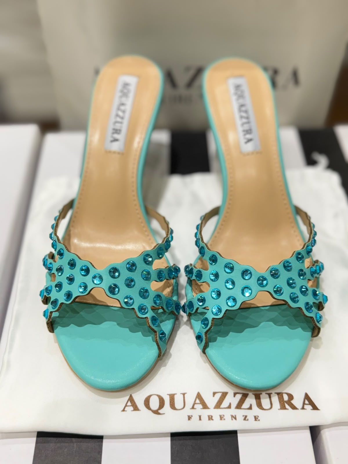 Aquazzura Tequila Mule 75 Heels for Women (in Stock)