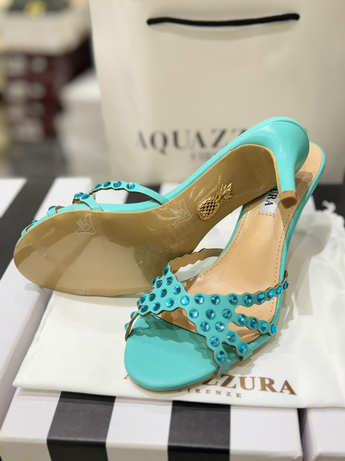 Aquazzura Tequila Mule 75 Heels for Women (in Stock)