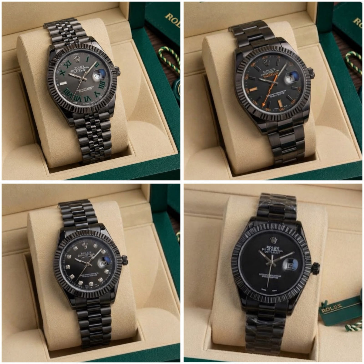 Rolex with Date Black Watches for Men