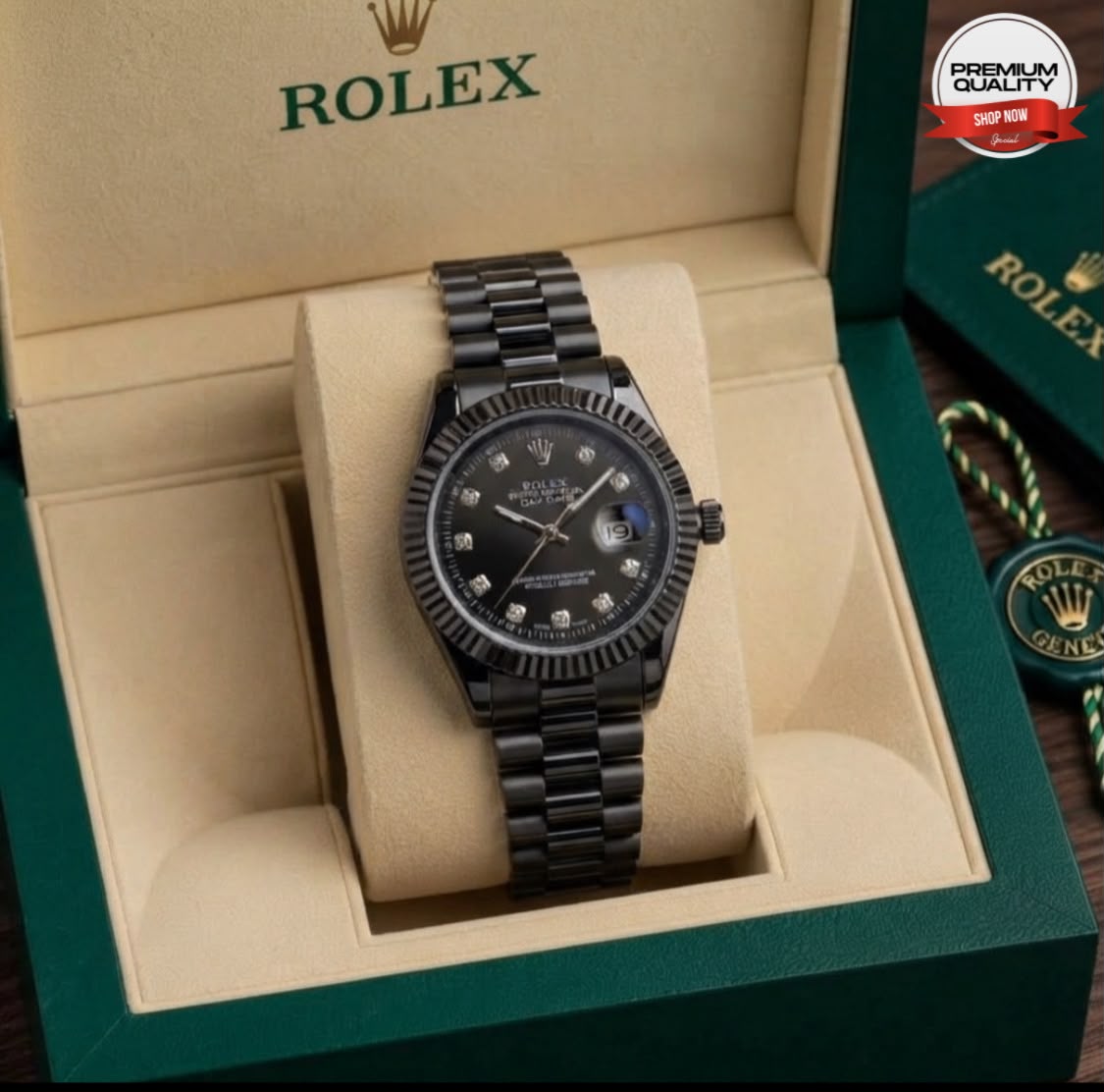 Rolex with Date Black Watches for Men