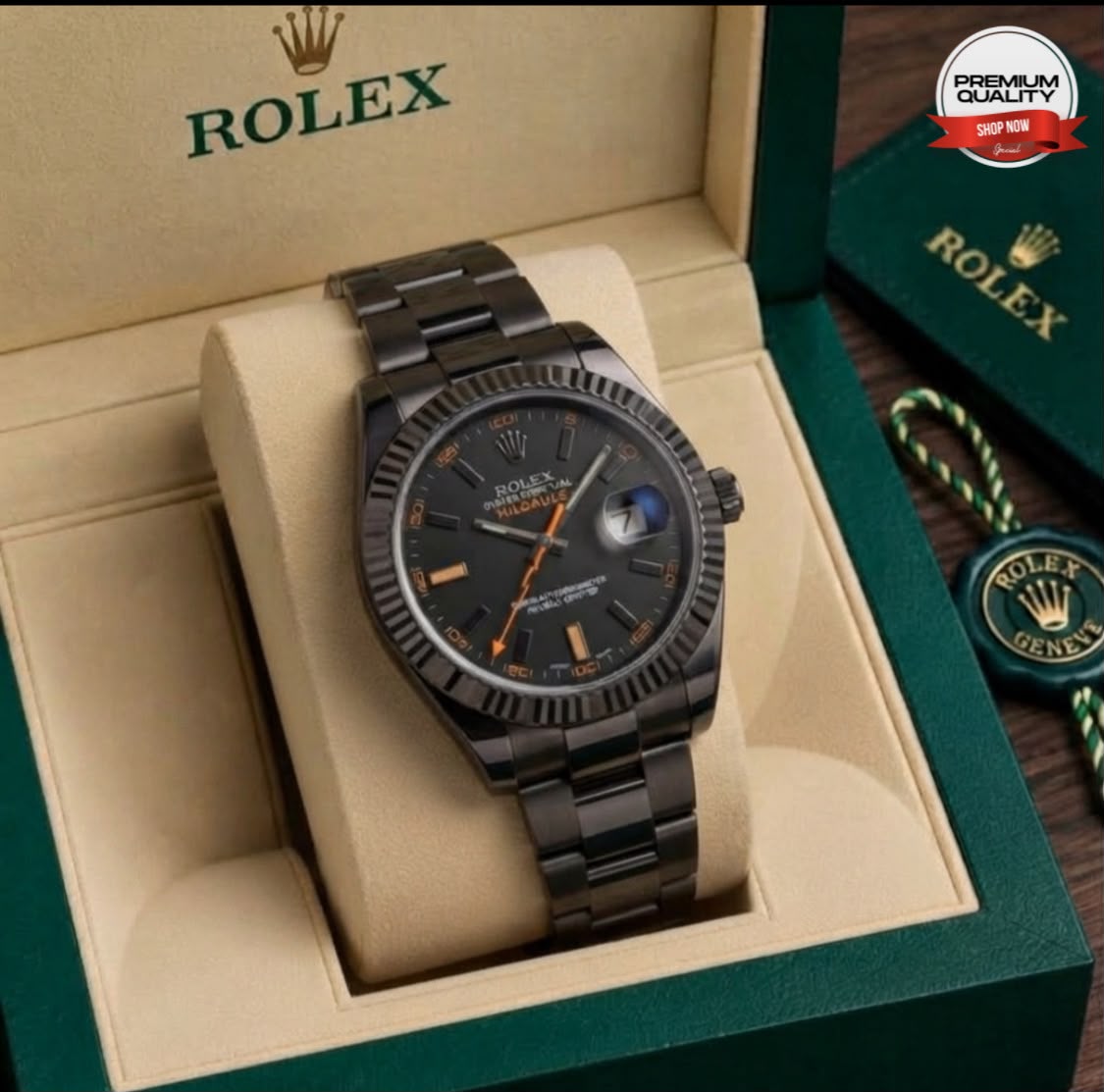 Rolex with Date Black Watches for Men