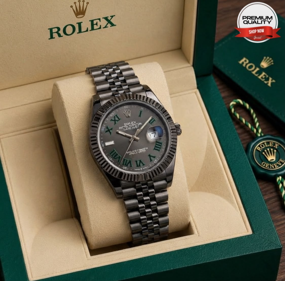 Rolex with Date Black Watches for Men