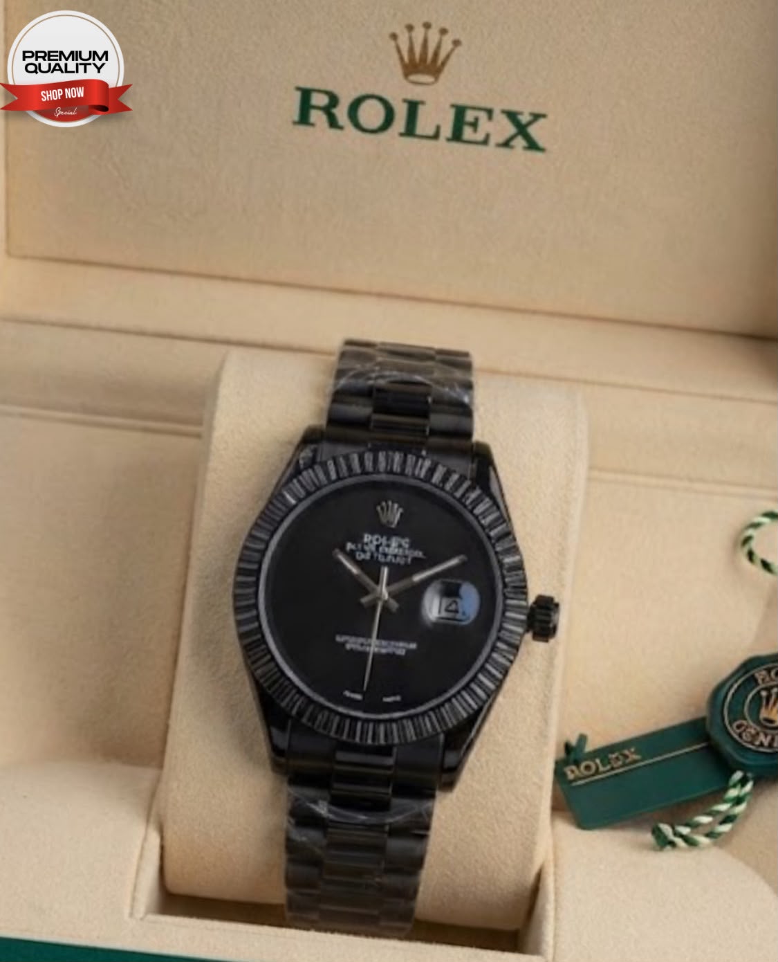 Rolex with Date Black Watches for Men