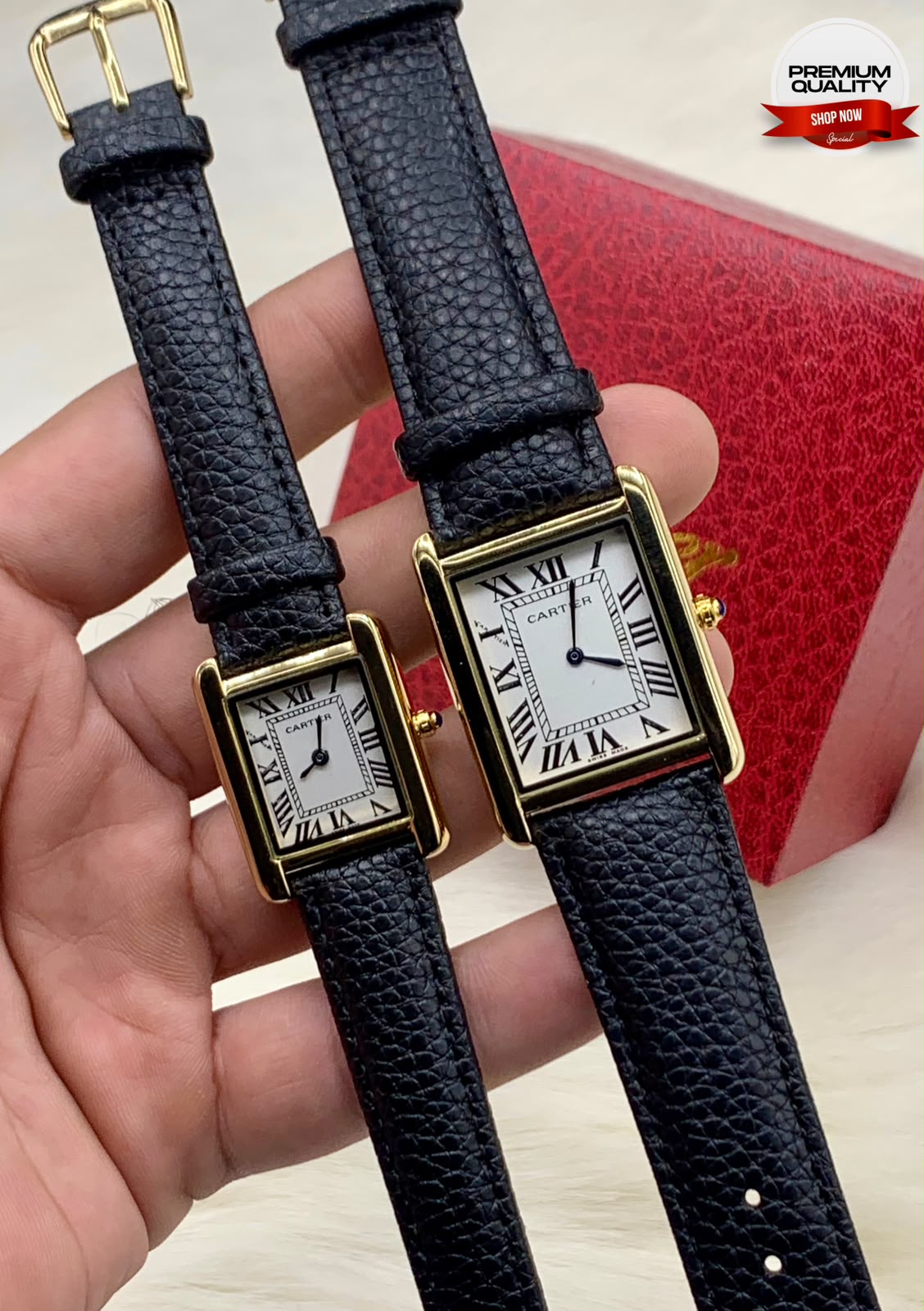 Cartier Tank Couple Watch for Men and Women