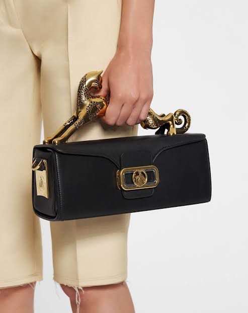Lanvin Pencil Cat Leather Shoulder Bag for Women