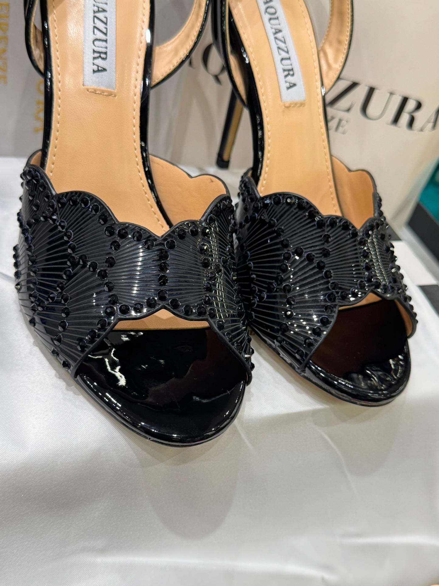 AQUAZZURA Sling Back Embellished Sandals for Women