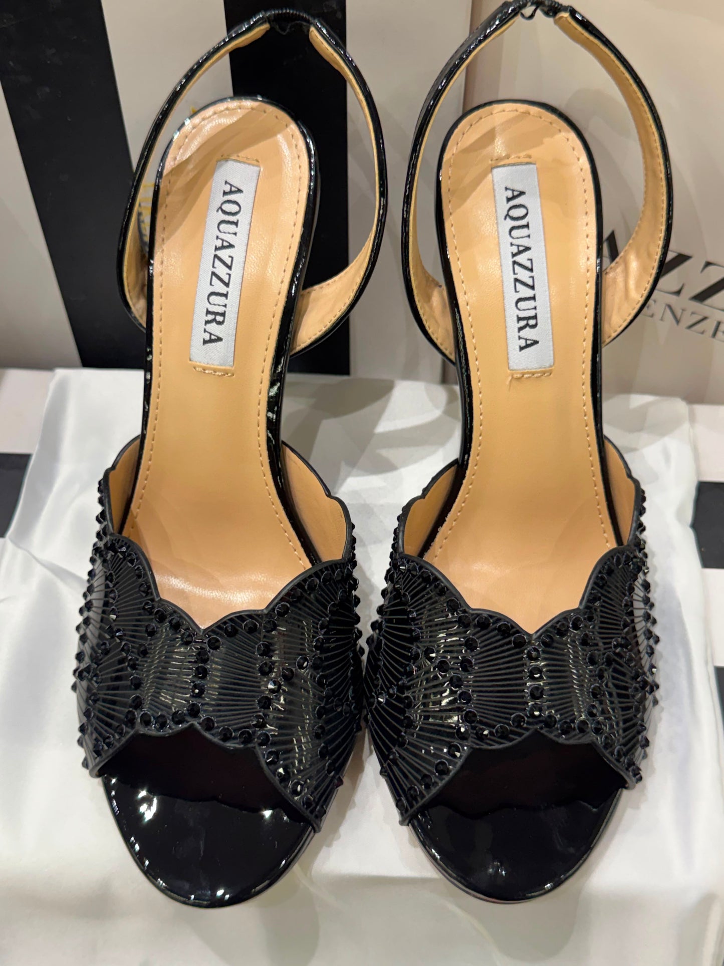 AQUAZZURA Sling Back Embellished Sandals for Women
