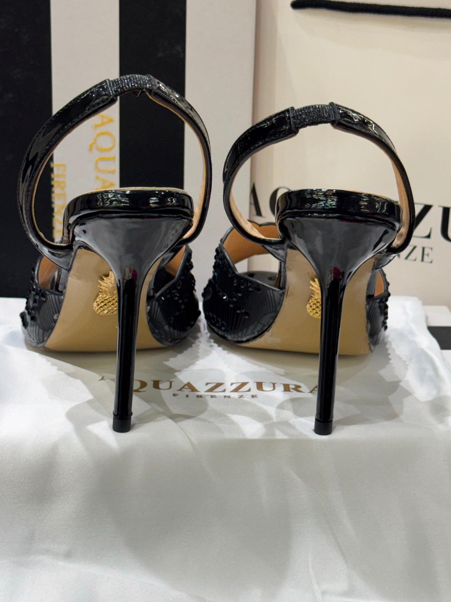 AQUAZZURA Sling Back Embellished Sandals for Women