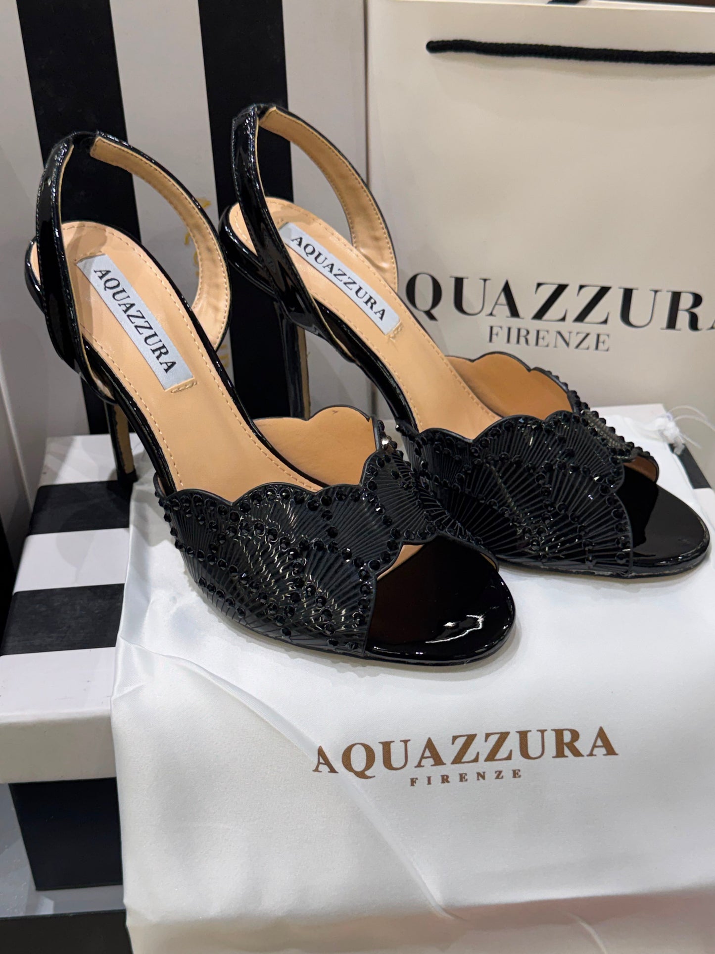 AQUAZZURA Sling Back Embellished Sandals for Women